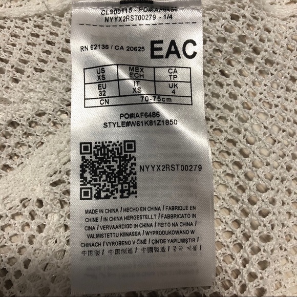 GUESS fishnet fringe metallic white dress XS - Picture 5 of 8